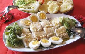 Travessa de bacalhau cozido