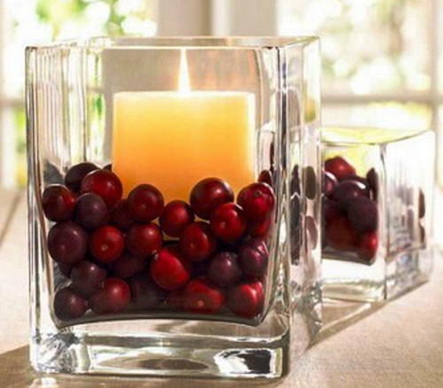 Vela com cerejas