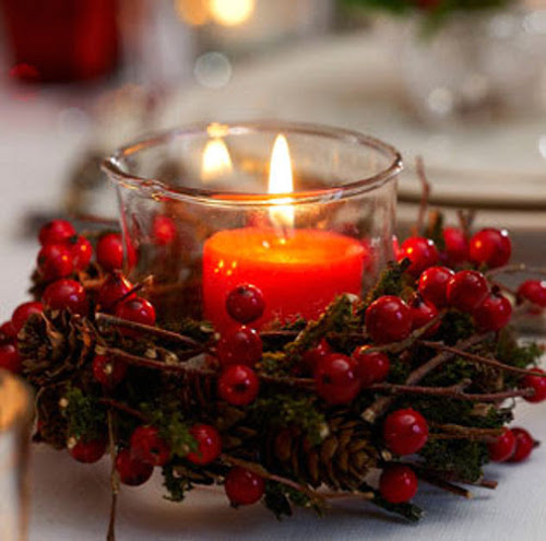 Arranjo com vela e Bagas