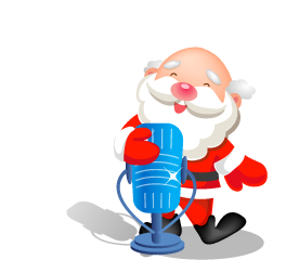 Pai Natal com microfone