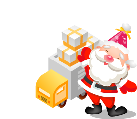 Pai Natal com carregamento de prendas