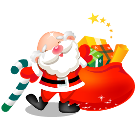 Pai Natal com saco de prendas