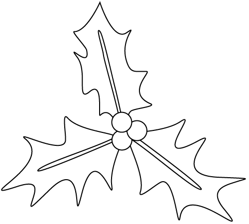 Azevinho de tr�s folhas e tr�s bagos