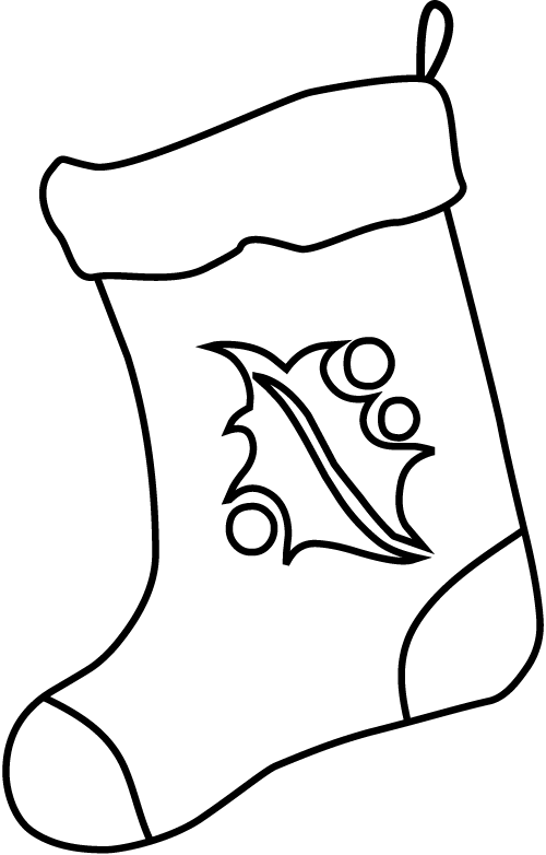 Meia com padr�o de azevinho para pendurar