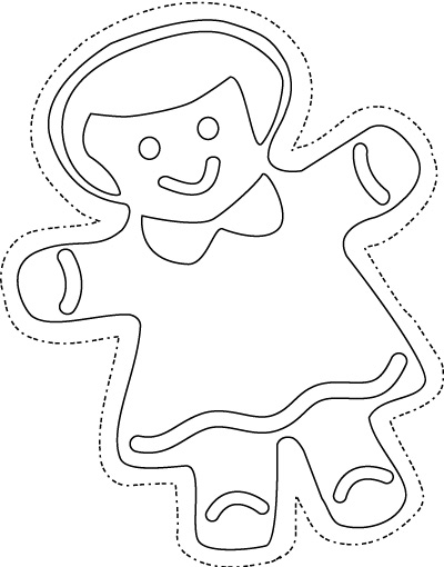 Menina feita de bolacha sorridente