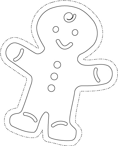 Menino feito de bolacha inclinado